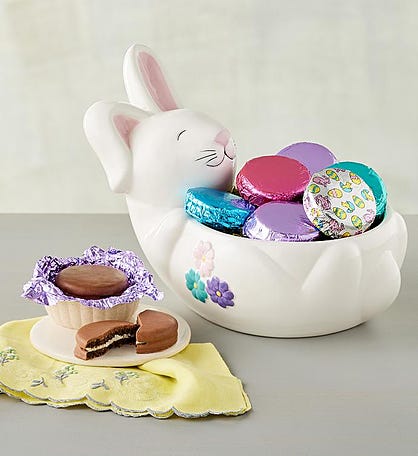 Easter Bunny Candy Dish with Treats